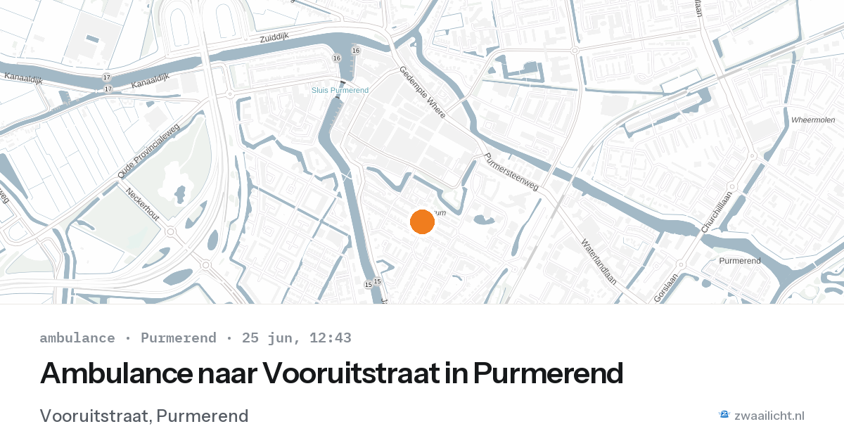 Ambulance naar Vooruitstraat in Purmerend — 25 jun 2026