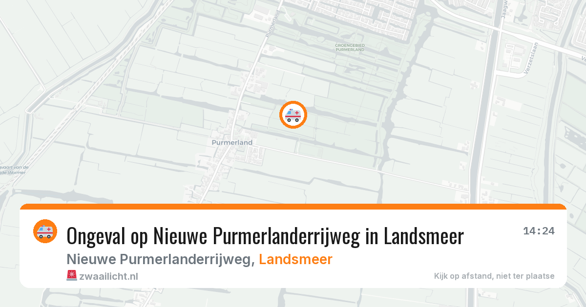 Ongeval op Nieuwe Purmerlanderrijweg in Landsmeer — 25 jul 2026