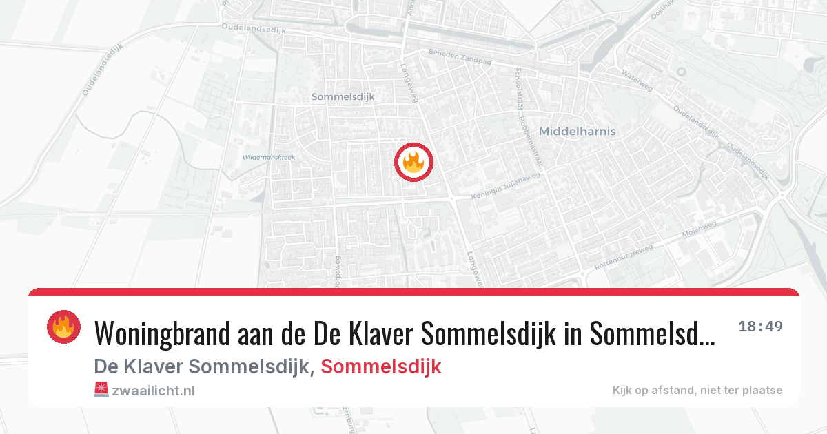 Woningbrand aan de De Klaver Sommelsdijk in Sommelsdijk — 8 jun 2026