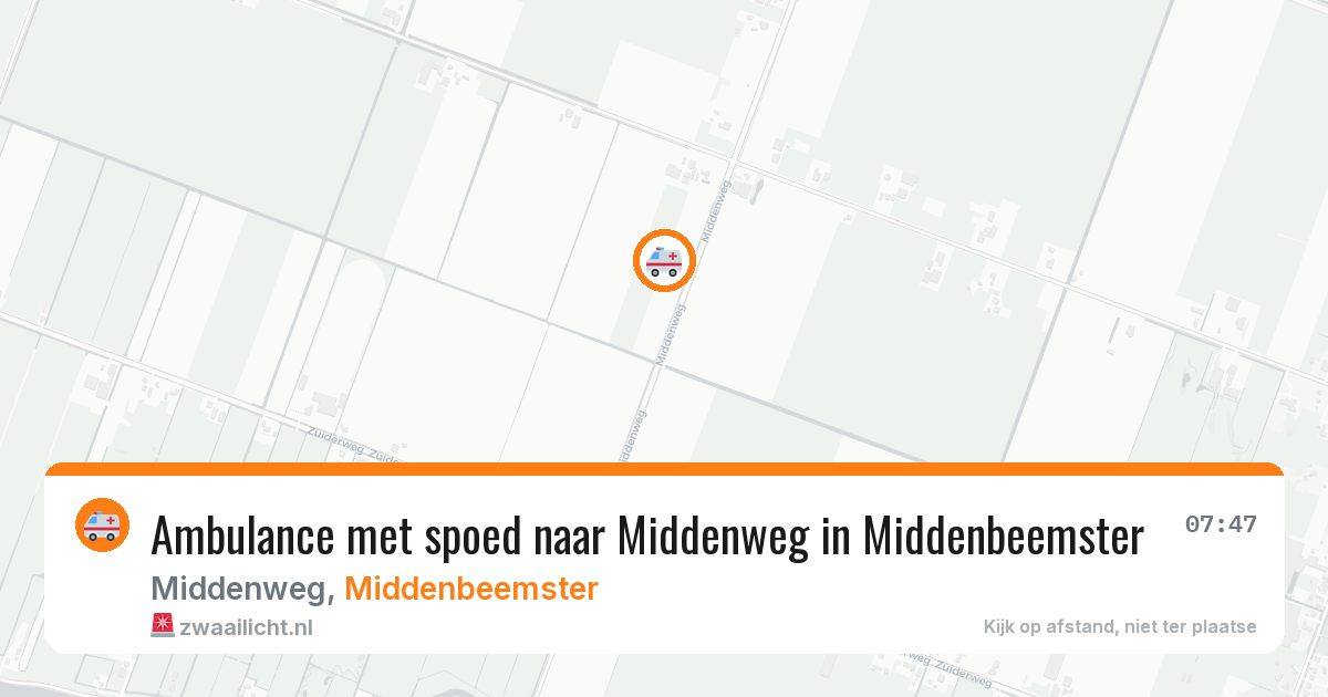 Ambulance met spoed naar Middenweg in Middenbeemster — 24 mrt 2026