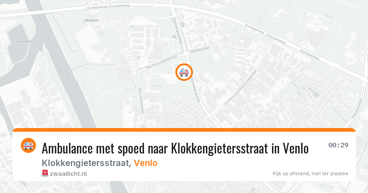 Ambulance met spoed naar Klokkengietersstraat in Venlo — 1 aug 2026