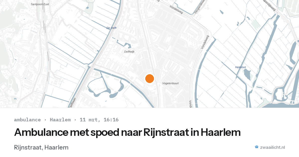 Ambulance met spoed naar Rijnstraat in Haarlem — 11 mrt 2026