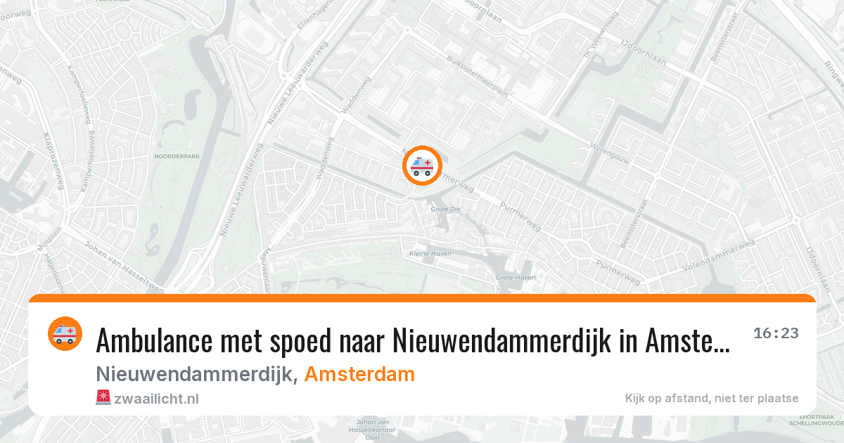Ambulance met spoed naar Nieuwendammerdijk in Amsterdam — 5 mei 2026