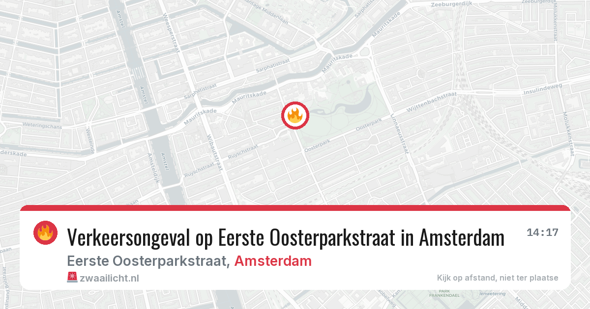 Verkeersongeval op Eerste Oosterparkstraat in Amsterdam — 16 mrt 2026