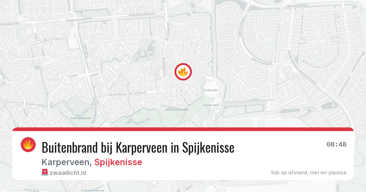 Buitenbrand bij Karperveen in Spijkenisse — 9 aug 2026