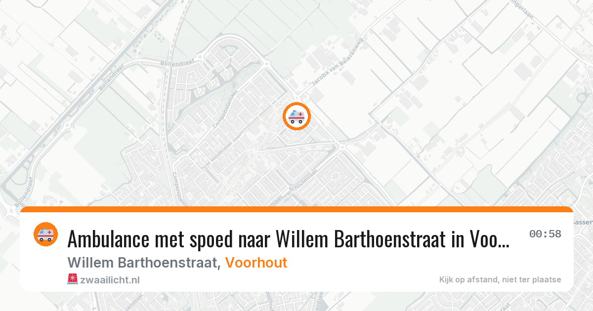 Ambulance met spoed naar Willem Barthoenstraat in Voorhout — 2 aug 2026