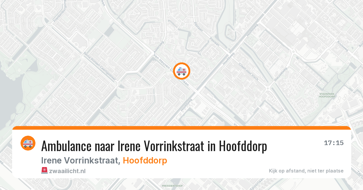 Ambulance naar Irene Vorrinkstraat in Hoofddorp — 22 apr 2026