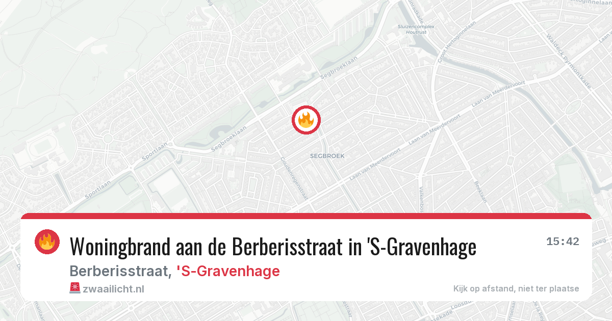 Woningbrand aan de Berberisstraat in 'S-Gravenhage — 18 jun 2026