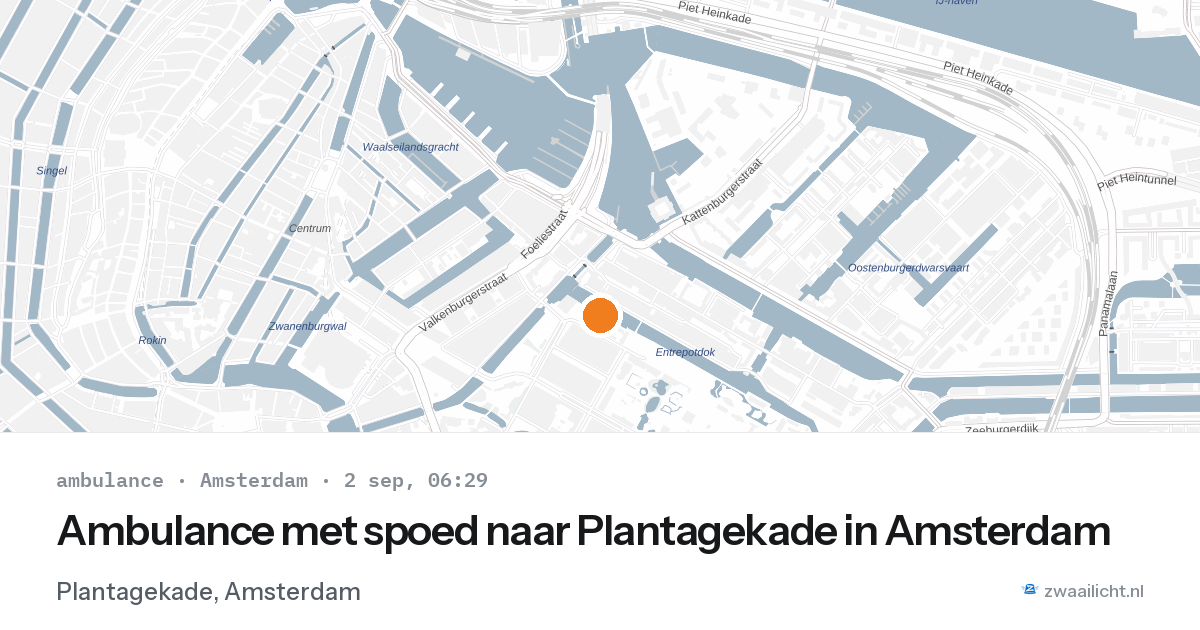 Ambulance met spoed naar Plantagekade in Amsterdam — 2 sep 2026