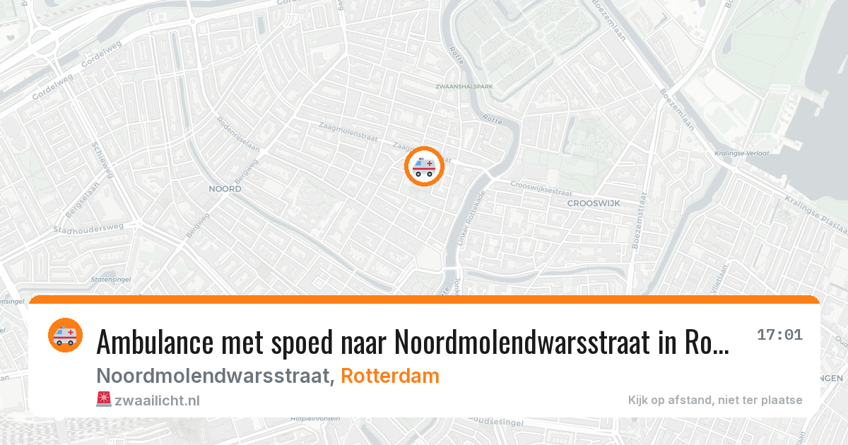 Ambulance met spoed naar Noordmolendwarsstraat in Rotterdam — 6 jun 2026