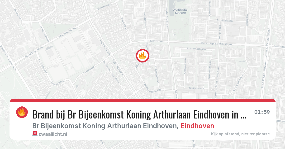 Brand bij Br Bijeenkomst Koning Arthurlaan Eindhoven in Eindhoven — 4 aug 2026