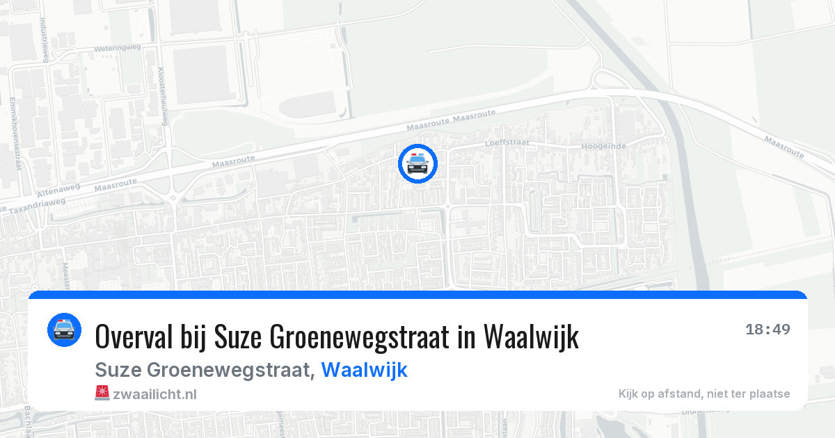 Overval bij Suze Groenewegstraat in Waalwijk — 11 mrt 2026