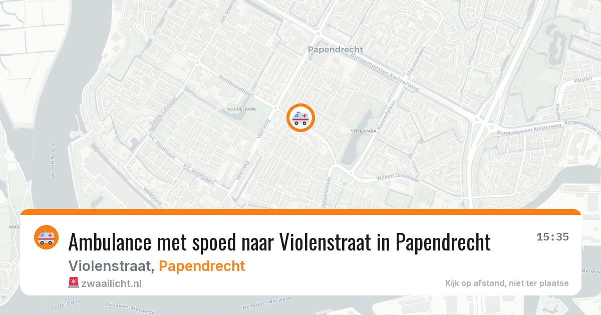 Ambulance met spoed naar Violenstraat in Papendrecht — 27 mei 2026