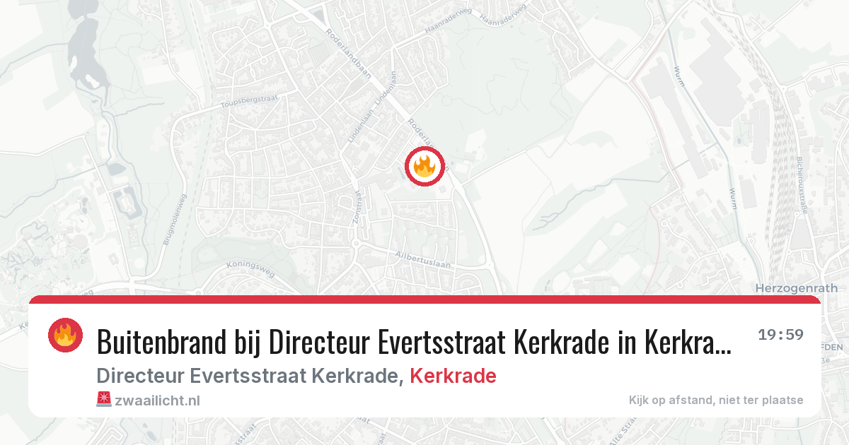 Buitenbrand bij Directeur Evertsstraat Kerkrade in Kerkrade — 27 jul 2026