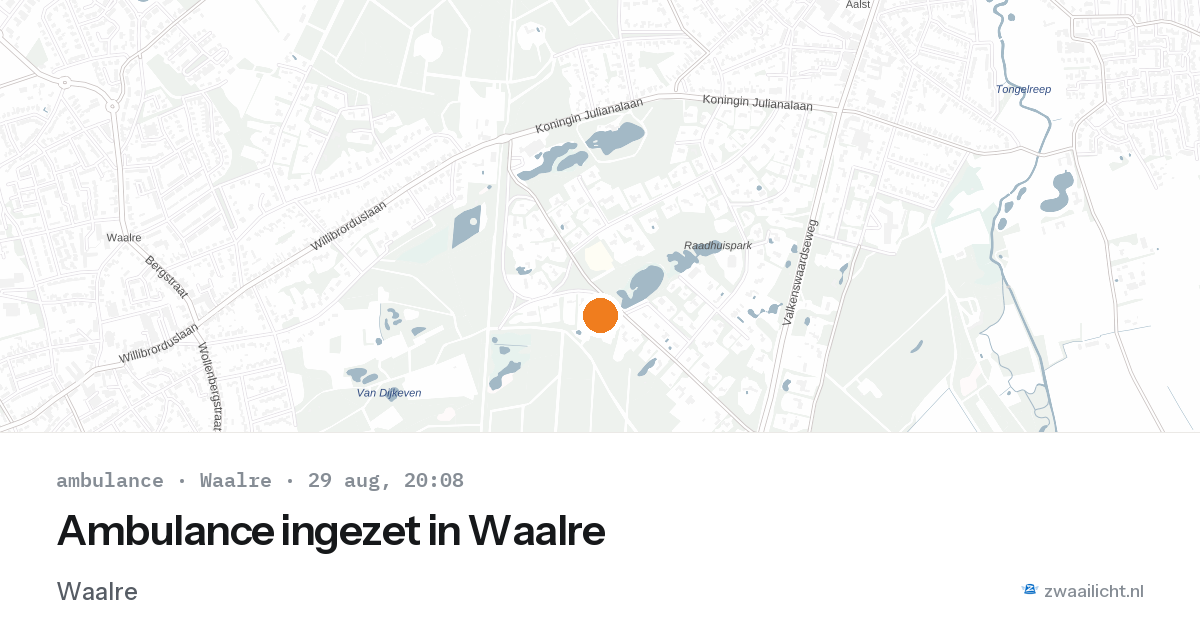 Ambulance ingezet in Waalre — 29 aug 2026