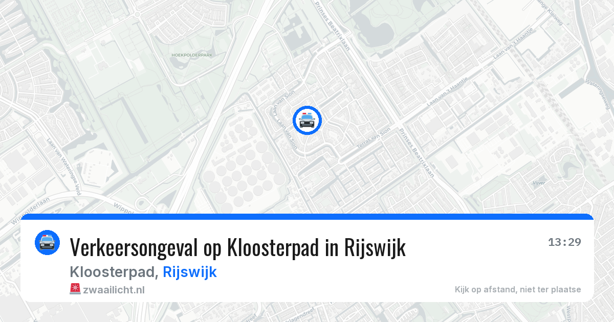 Verkeersongeval op Kloosterpad in Rijswijk — 27 mrt 2026