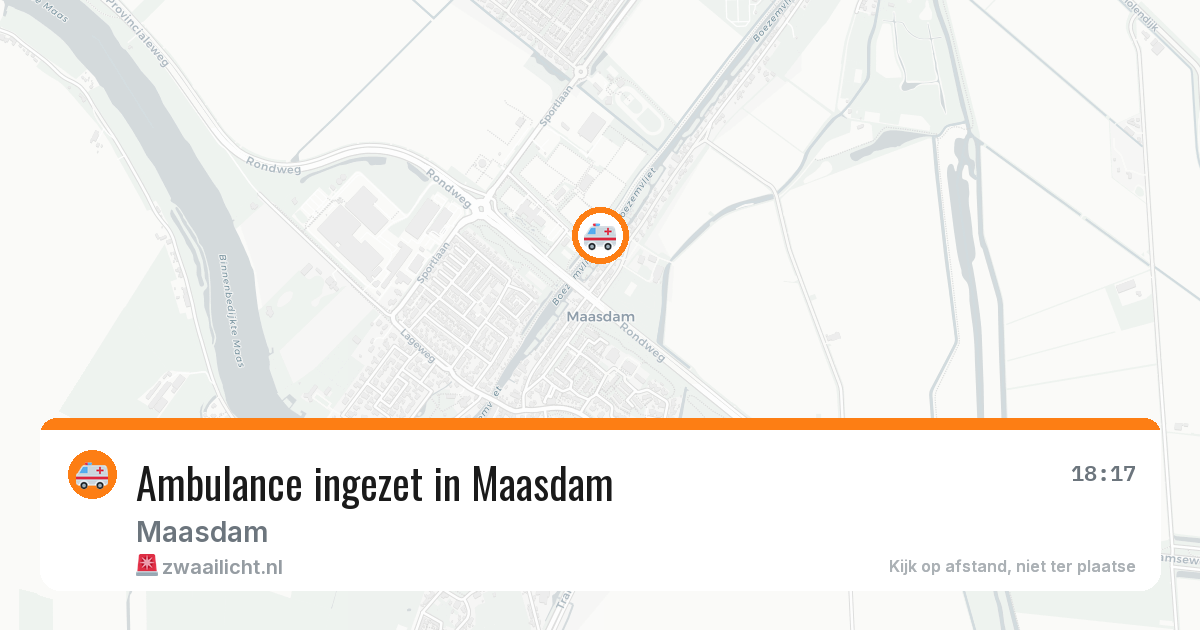 Ambulance ingezet in Maasdam — 14 jun 2026