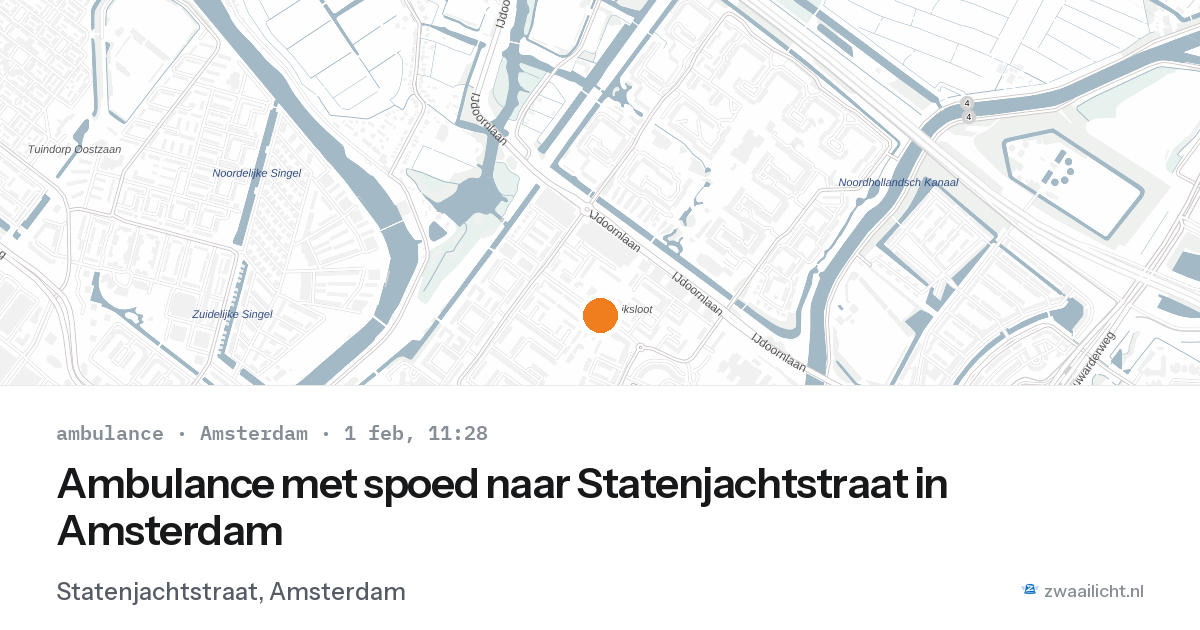 Ambulance met spoed naar Statenjachtstraat in Amsterdam — 1 feb 2026
