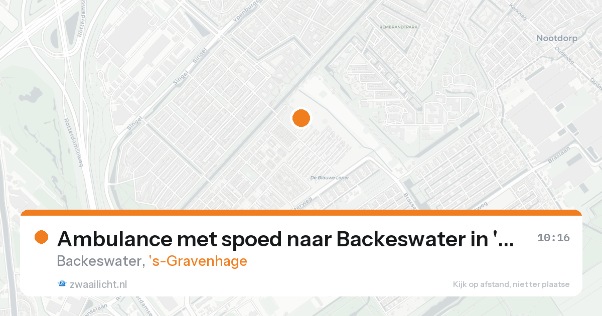 Ambulance met spoed naar Backeswater in 's-Gravenhage — 18 aug 2026