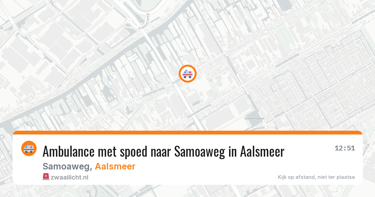Ambulance met spoed naar Samoaweg in Aalsmeer — 10 jul 2026