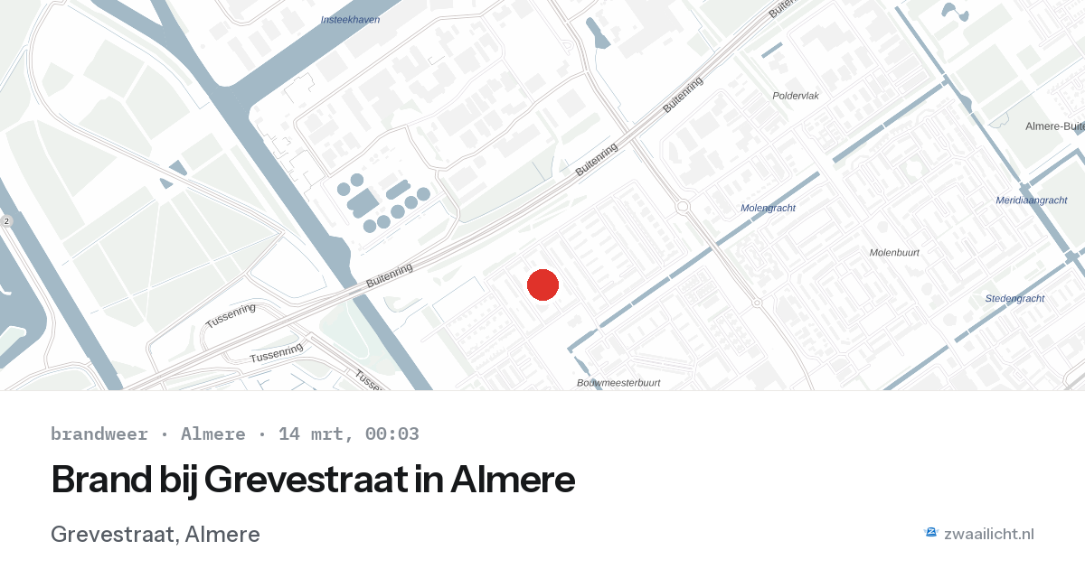 Brand bij Grevestraat in Almere — 13 mrt 2026