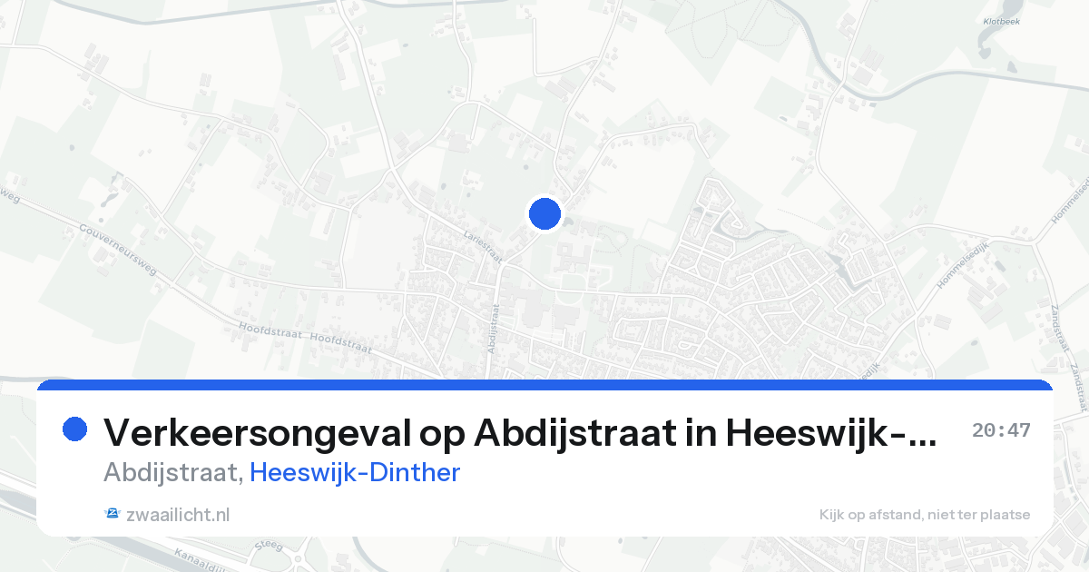 Verkeersongeval op Abdijstraat in Heeswijk-Dinther — 18 aug 2026
