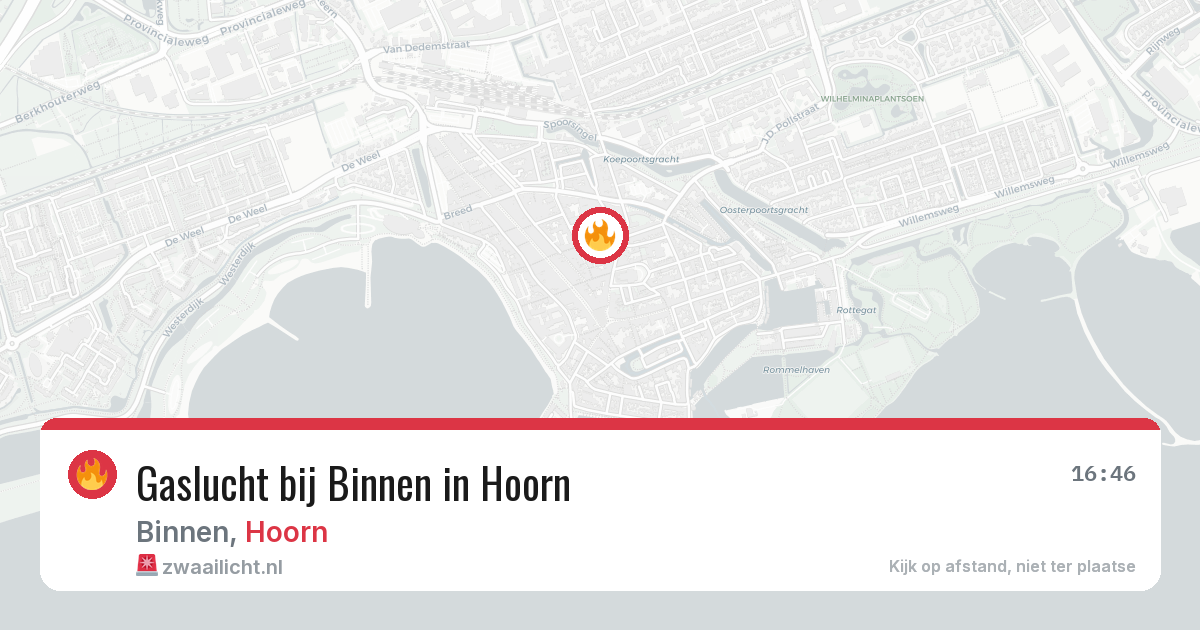 Gaslucht bij Binnen in Hoorn — 15 jul 2026