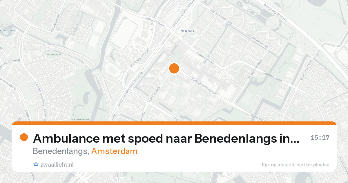 Ambulance met spoed naar Benedenlangs in Amsterdam — 23 aug 2026