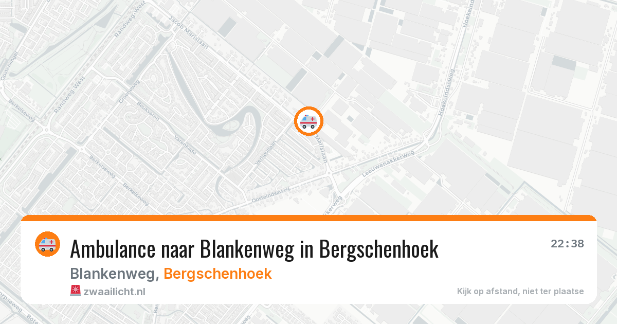 Ambulance naar Blankenweg in Bergschenhoek — 30 mei 2026