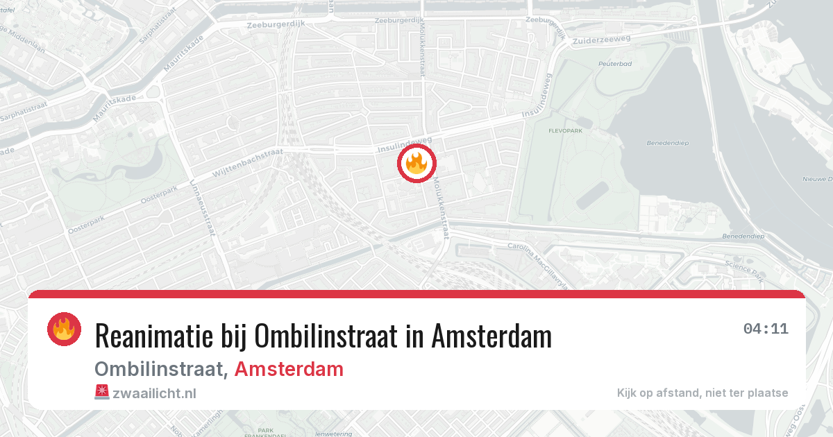 Reanimatie bij Ombilinstraat in Amsterdam — 3 aug 2026