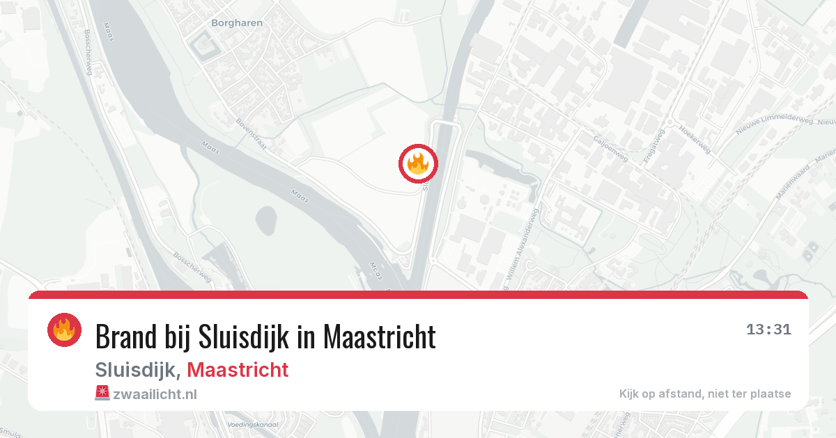 Brand bij Sluisdijk in Maastricht — 4 jul 2026