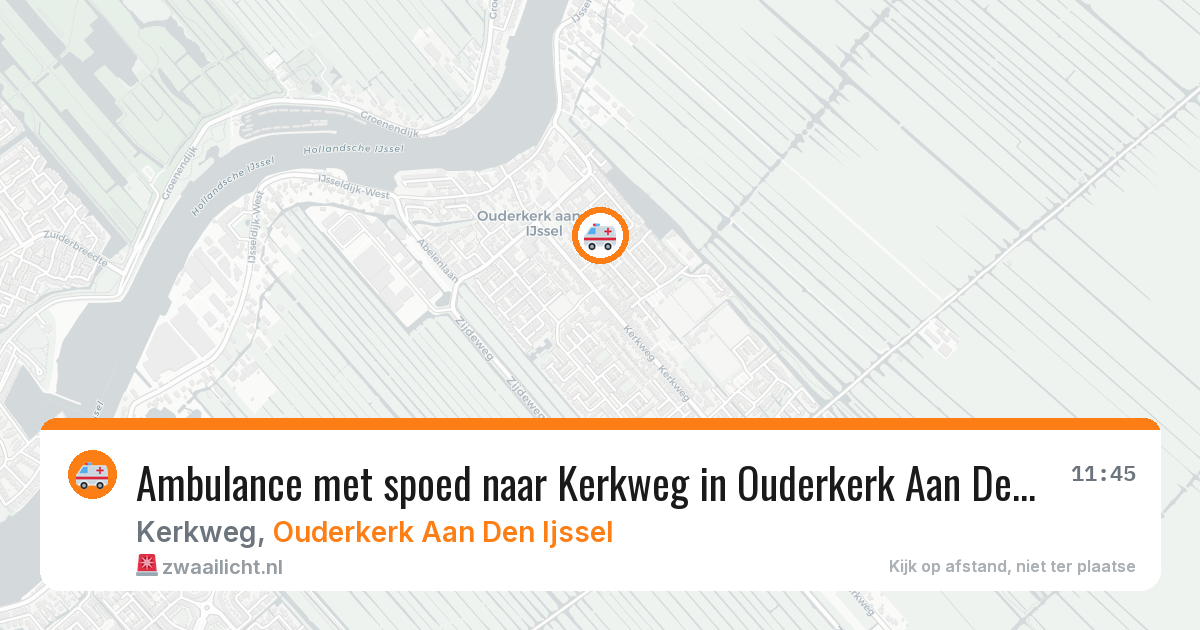 Ambulance met spoed naar Kerkweg in Ouderkerk Aan Den Ijssel — 7 aug 2026