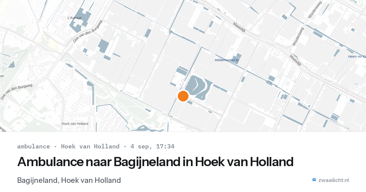 Ambulance naar Bagijneland in Hoek van Holland — 4 sep 2026