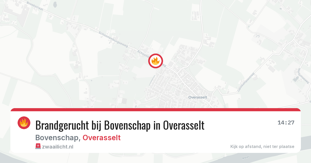 Brandgerucht bij Bovenschap in Overasselt — 21 apr 2026
