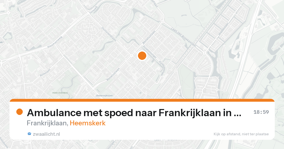 Ambulance met spoed naar Frankrijklaan in Heemskerk — 25 aug 2026