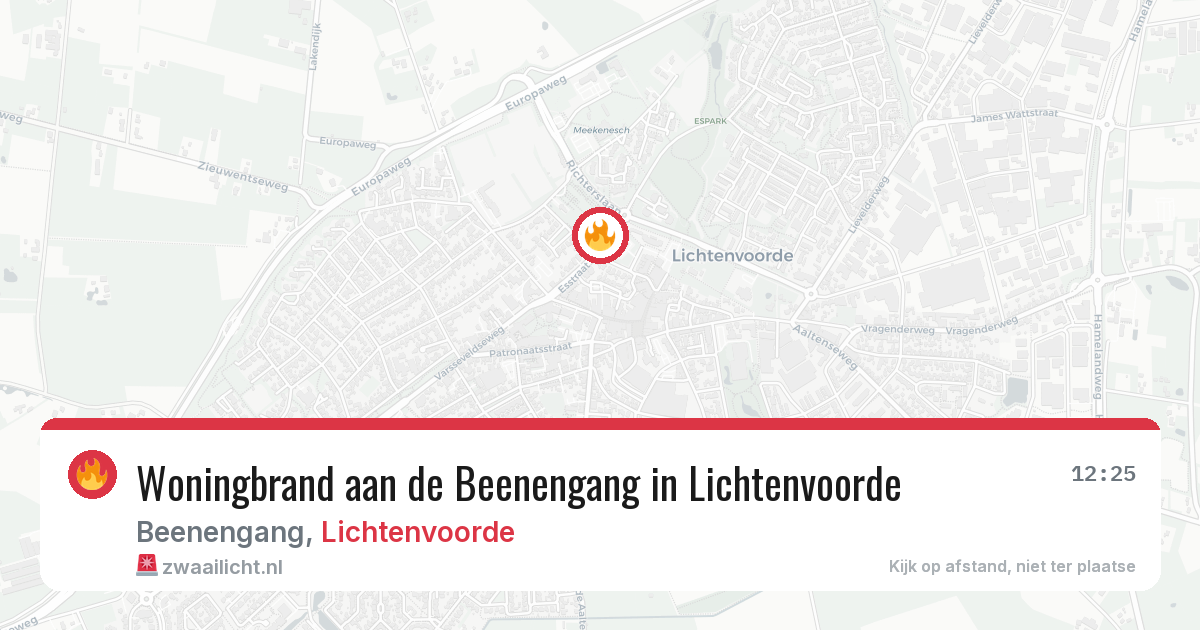 Woningbrand aan de Beenengang in Lichtenvoorde — 29 apr 2026