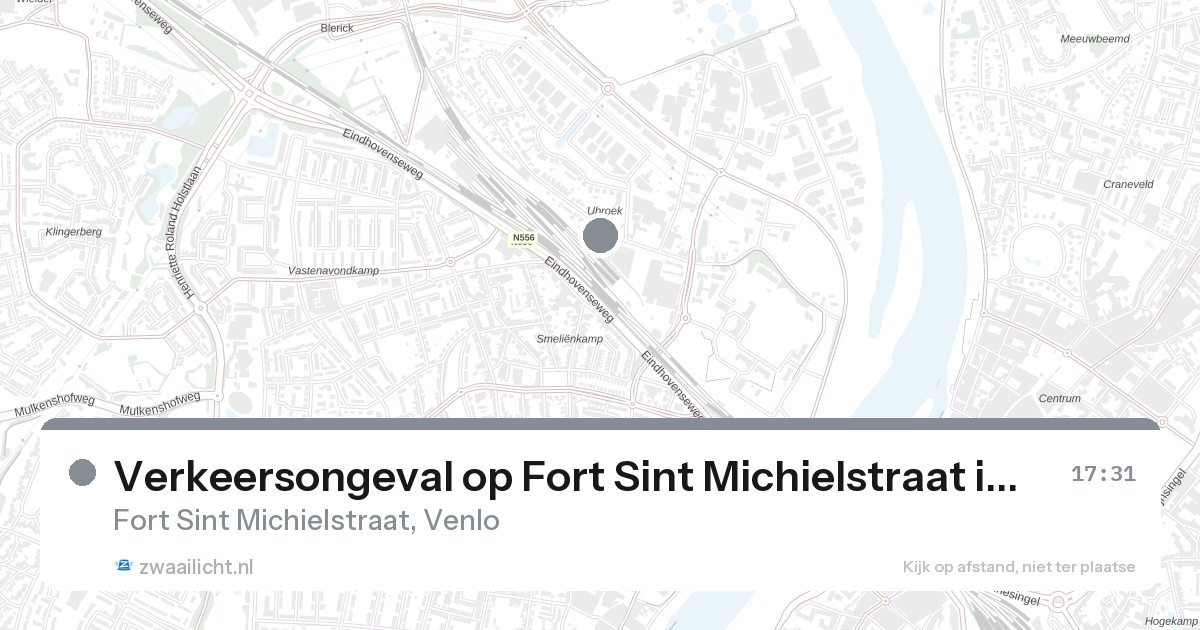 Verkeersongeval op Fort Sint Michielstraat in Venlo — 10 aug 2026