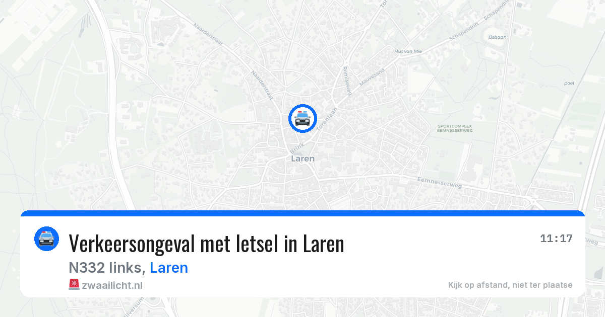 Verkeersongeval met letsel in Laren — 15 apr 2026