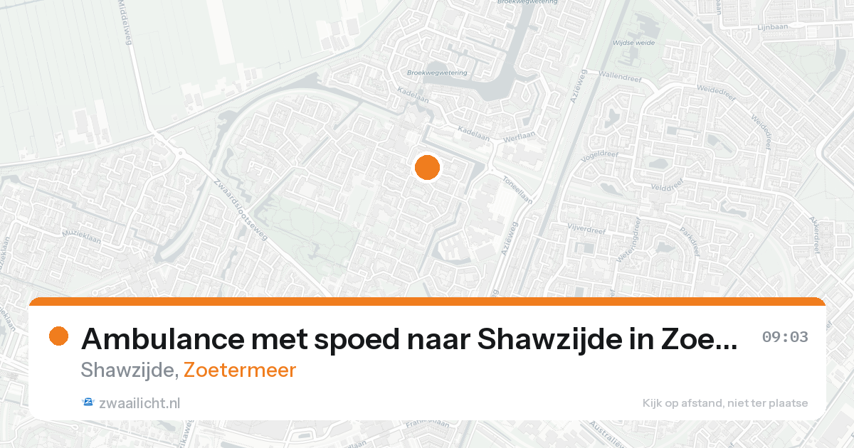 Ambulance met spoed naar Shawzijde in Zoetermeer — 26 aug 2026