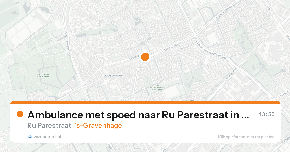Ambulance met spoed naar Ru Parestraat in 's-Gravenhage — 16 aug 2026