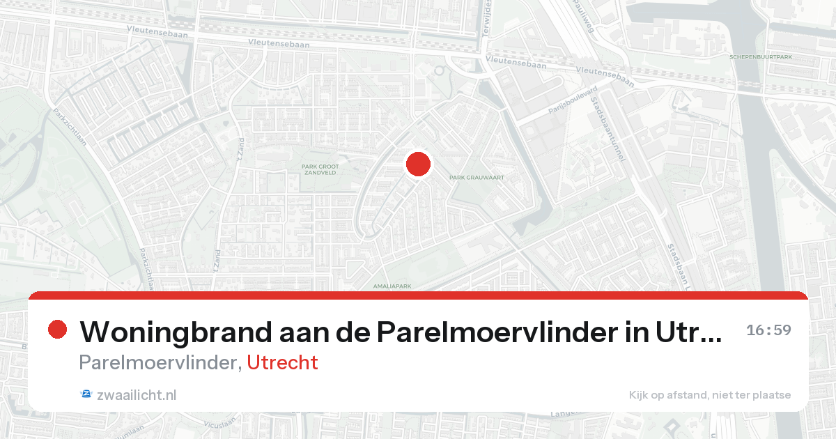 Woningbrand aan de Parelmoervlinder in Utrecht — 23 aug 2026