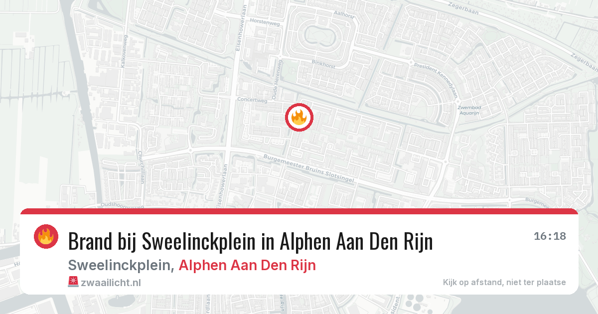 Brand bij Sweelinckplein in Alphen Aan Den Rijn — 26 jul 2026