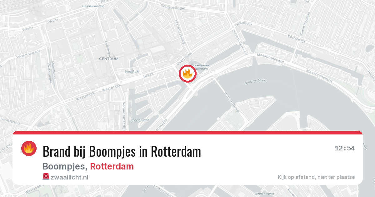 Brand bij Boompjes in Rotterdam — 25 mrt 2026