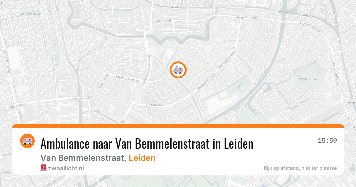 Ambulance naar Van Bemmelenstraat in Leiden — 16 jul 2026