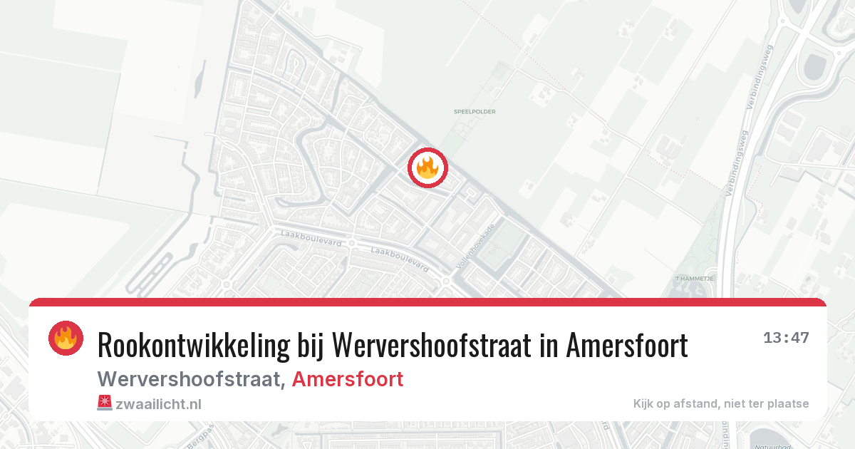 Rookontwikkeling bij Wervershoofstraat in Amersfoort — 25 mei 2026