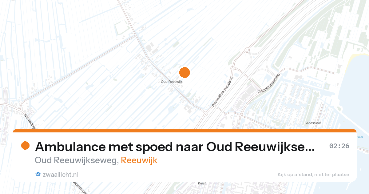 Ambulance met spoed naar Oud Reeuwijkseweg in Reeuwijk — 27 aug 2026