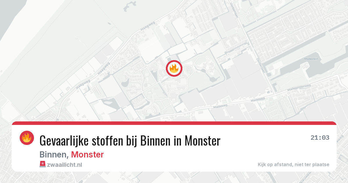 Gevaarlijke stoffen bij Binnen in Monster — 29 jul 2026