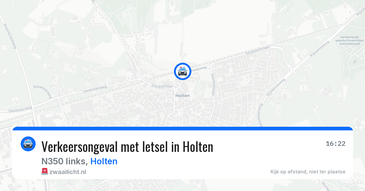 Verkeersongeval met letsel in Holten — 17 jun 2026