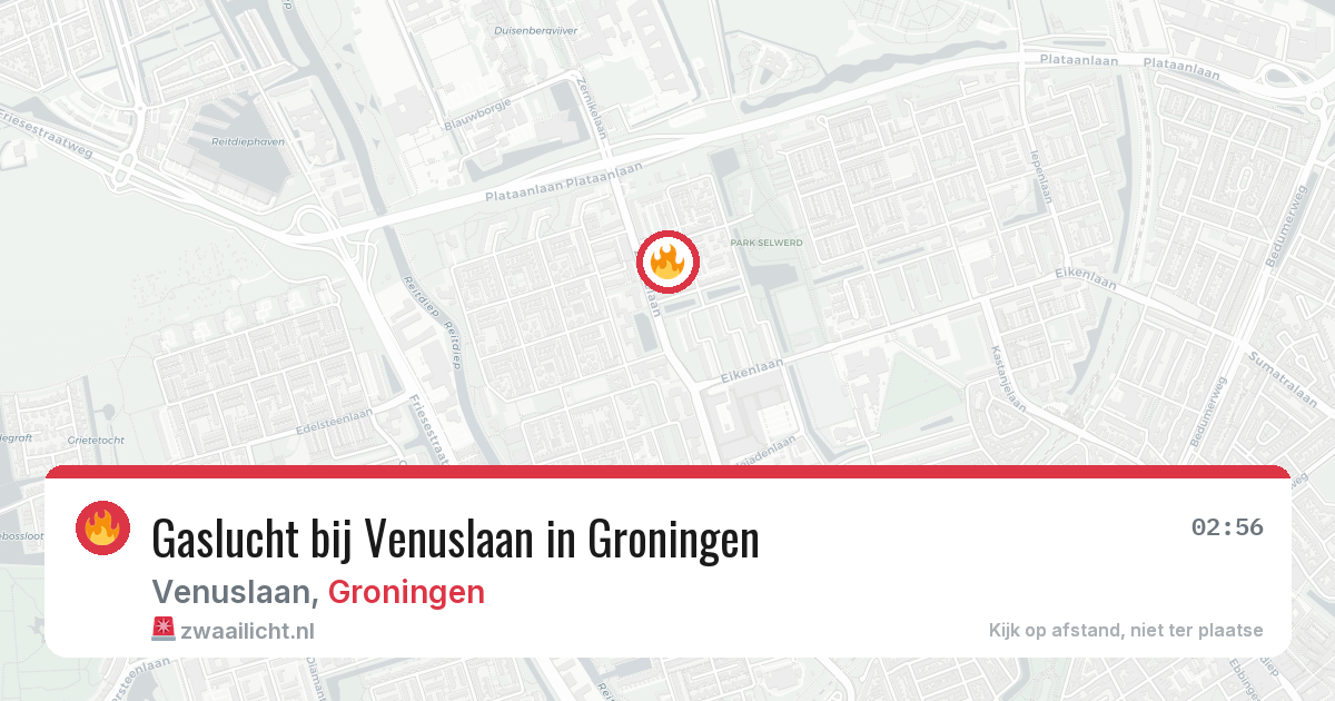 Gaslucht bij Venuslaan in Groningen — 28 jun 2026