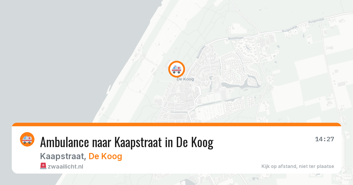 Ambulance naar Kaapstraat in De Koog — 26 jun 2026